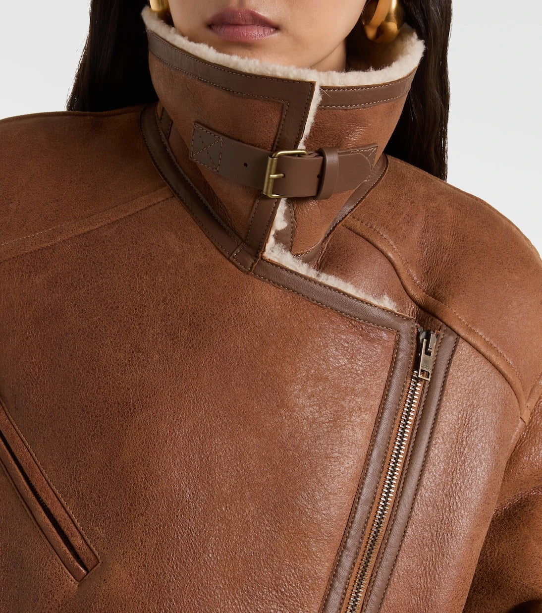Isabel Marant - Adelina shearling-trimmed leather jacket
