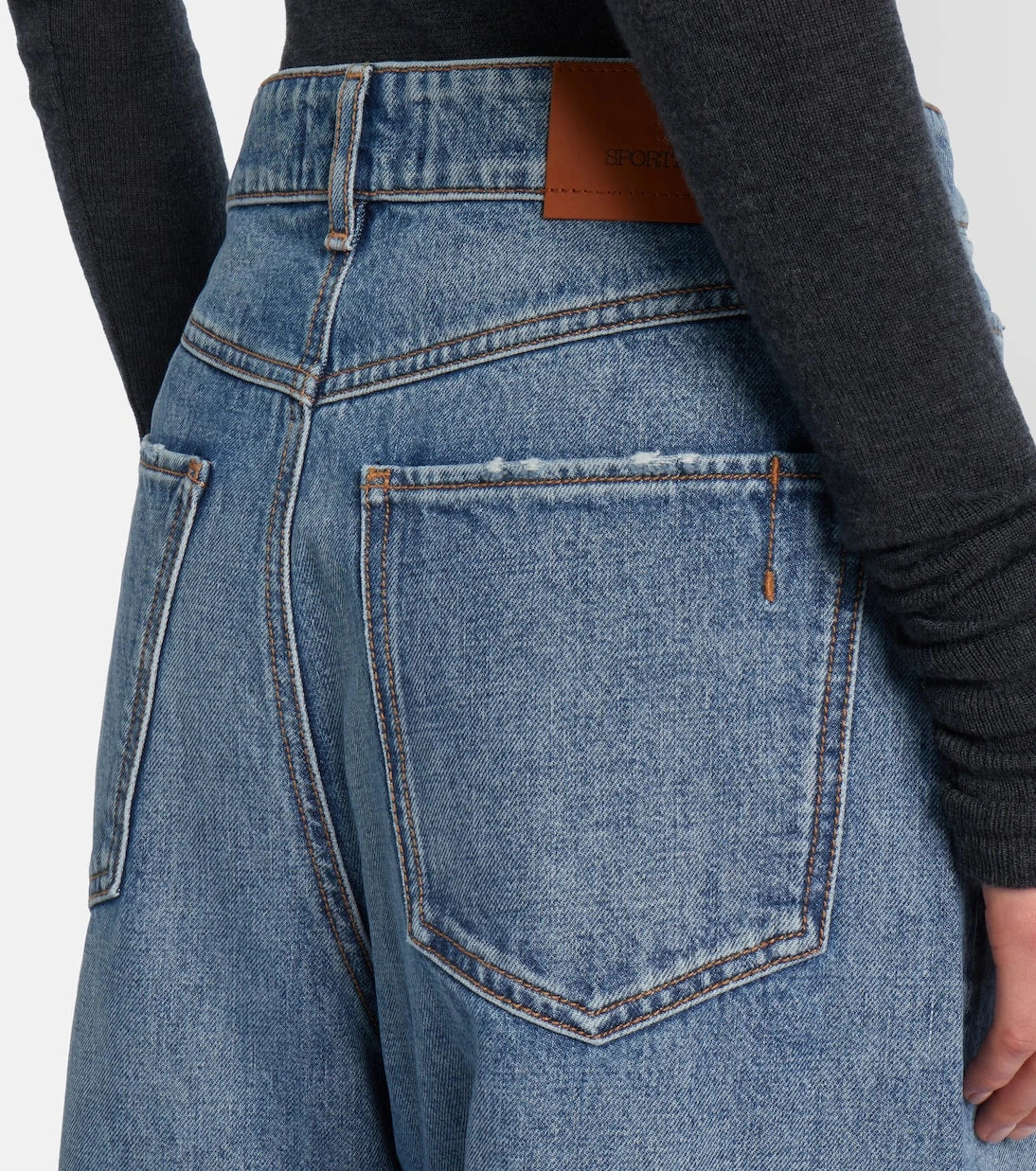 Sportmax - Dangri faded wide-leg jeans