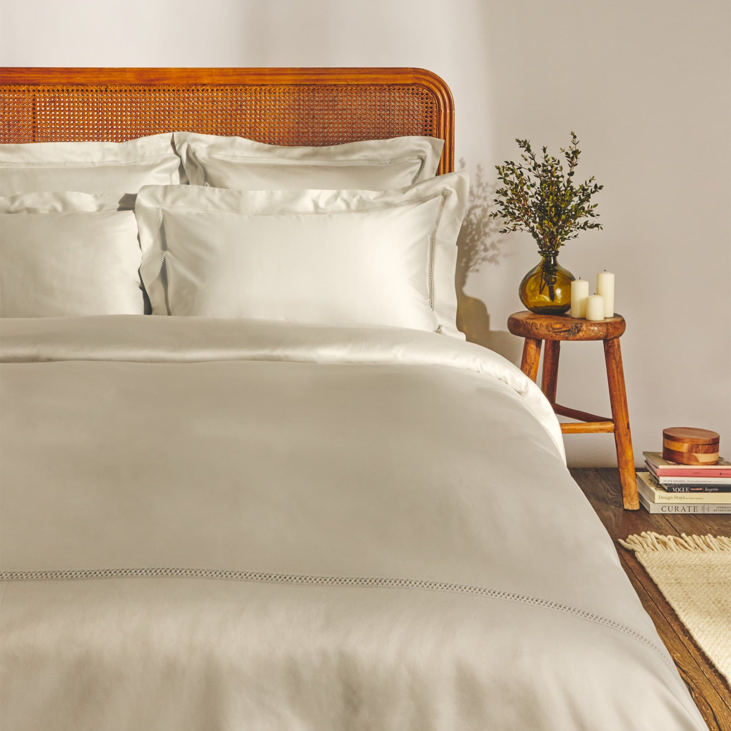 Supima Cotton Sateen Wilton Square Oxford Pillowcase Pair (65cm x 65cm)