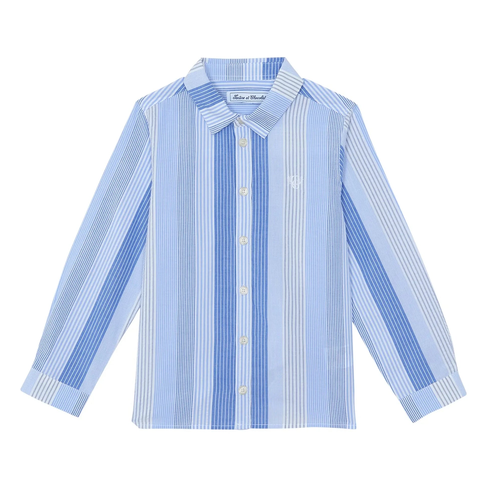 Tartine et Chocolat - Constrasted Bands Shirt | Blue