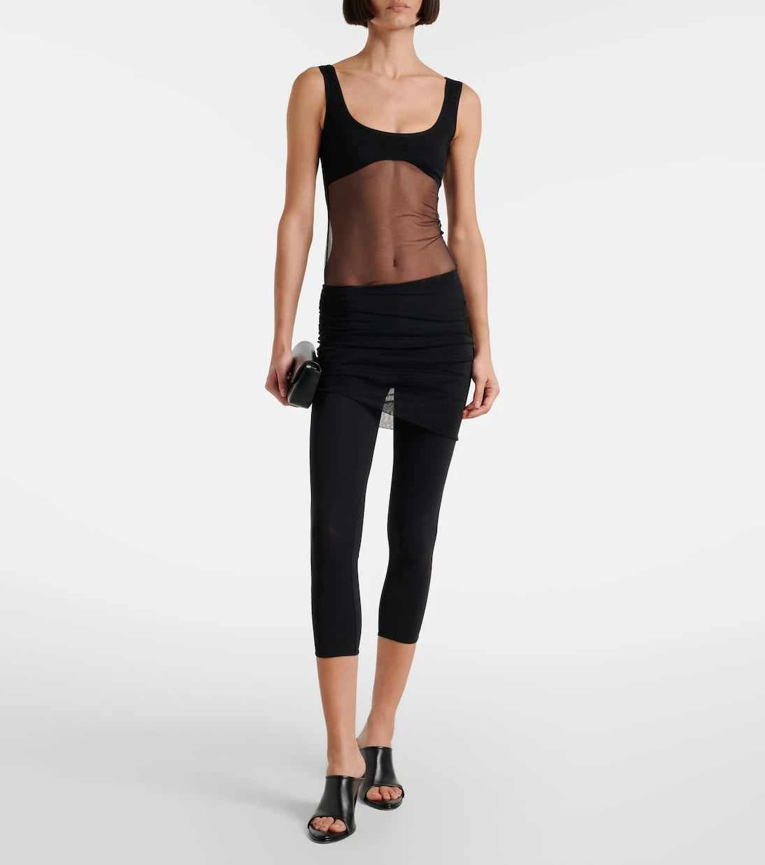 Nensi Dojaka - Cropped tulle-trimmed leggings