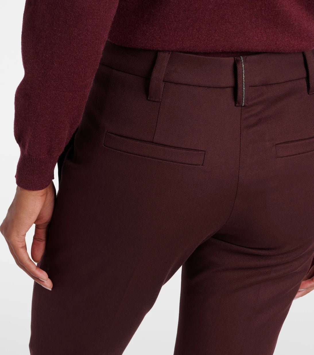 Brunello Cucinelli - Monili cropped cotton-blend slim pants
