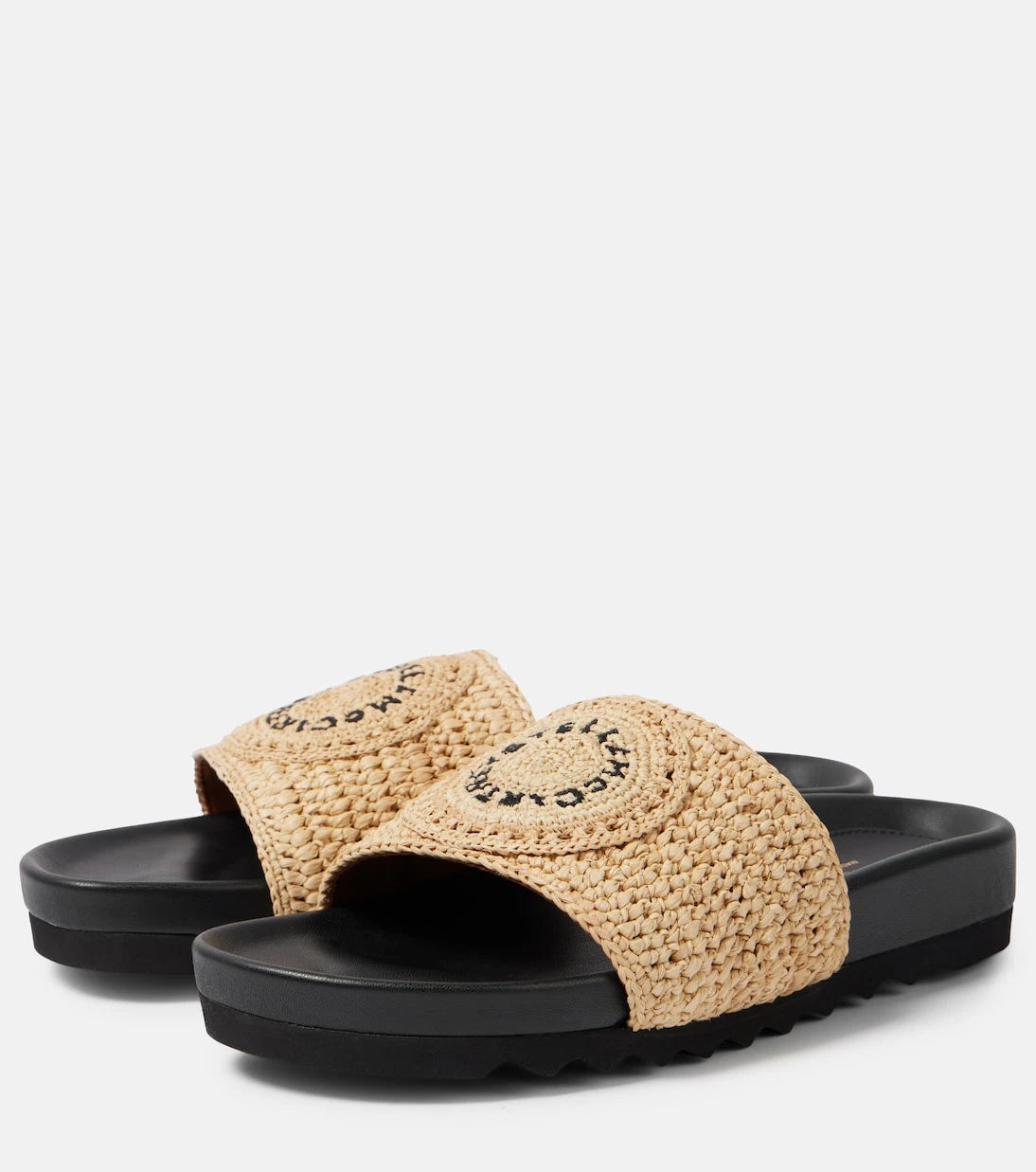 Stella McCartney - Elyse logo raffia slides