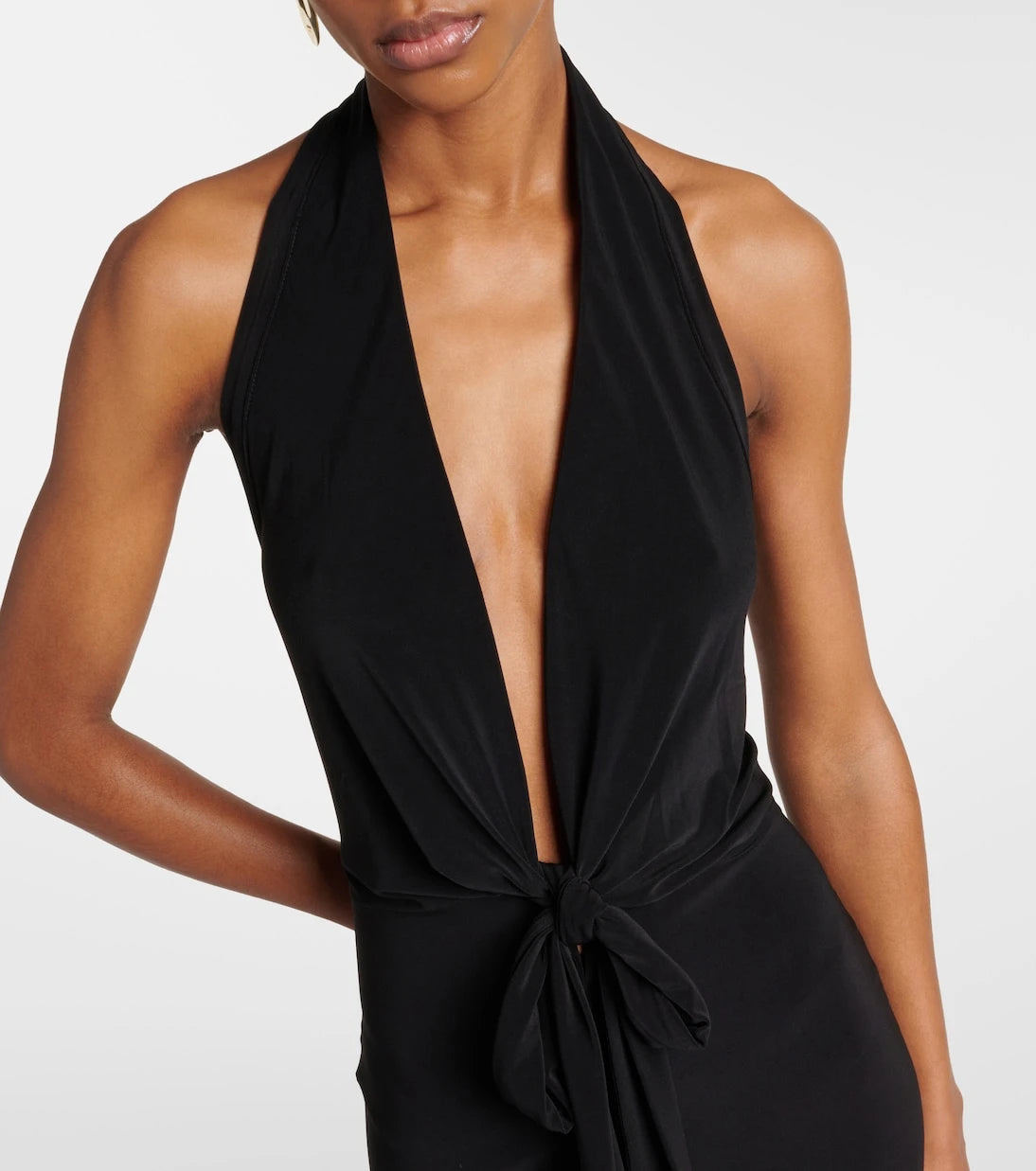 Norma Kamali - Tie-detail halterneck minidress