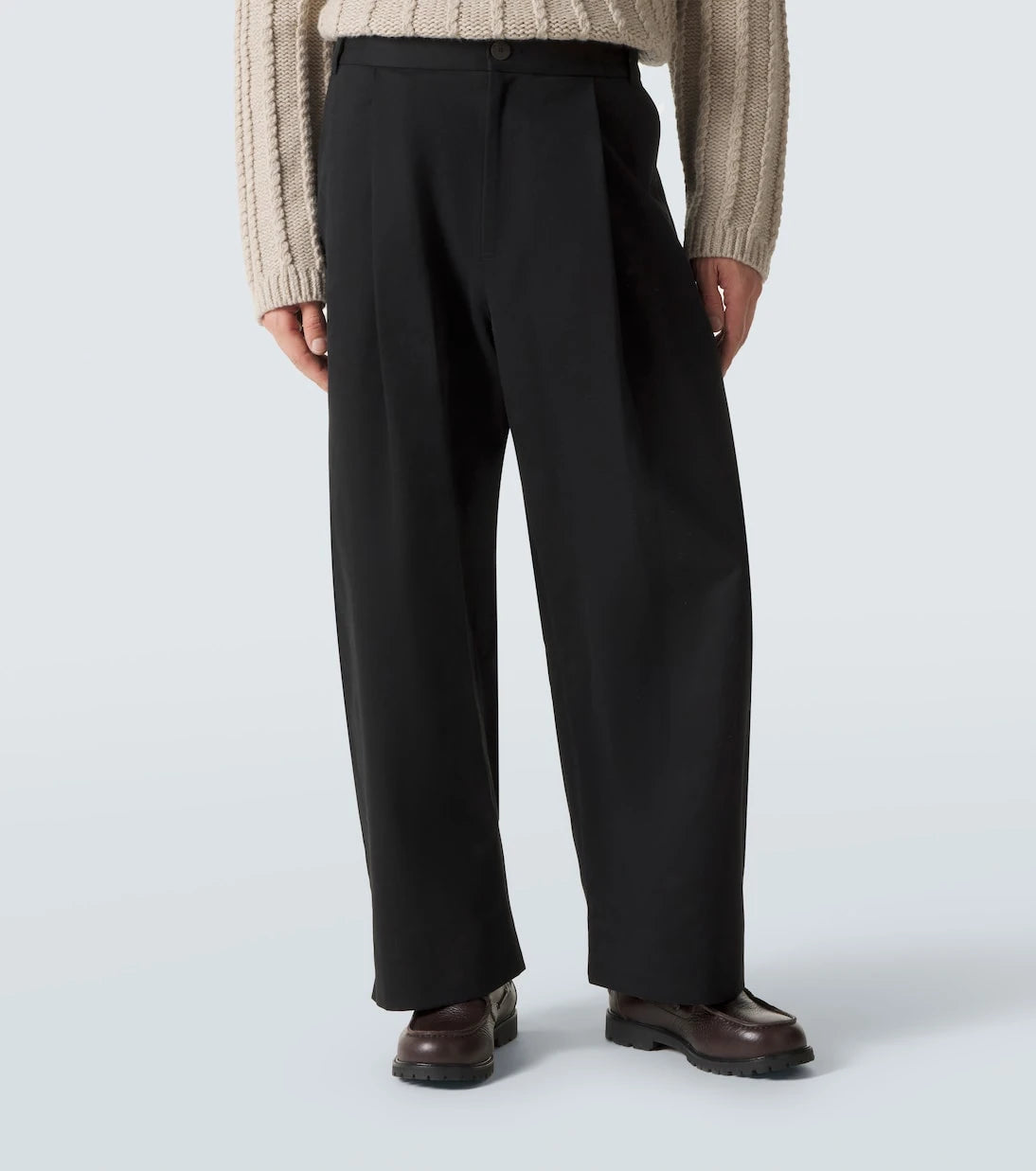 Studio Nicholson - Sorte cotton twill barrel-leg pants