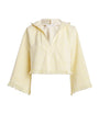Yellow Cotton Towelling Coco Cropped Hoodie