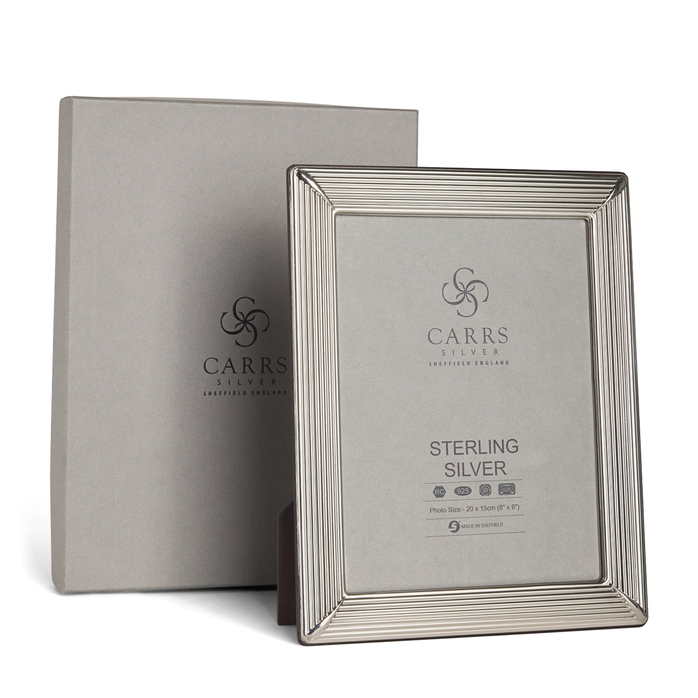 Sterling Silver Fluted Photo Frame with Wood Back (8" x 6")