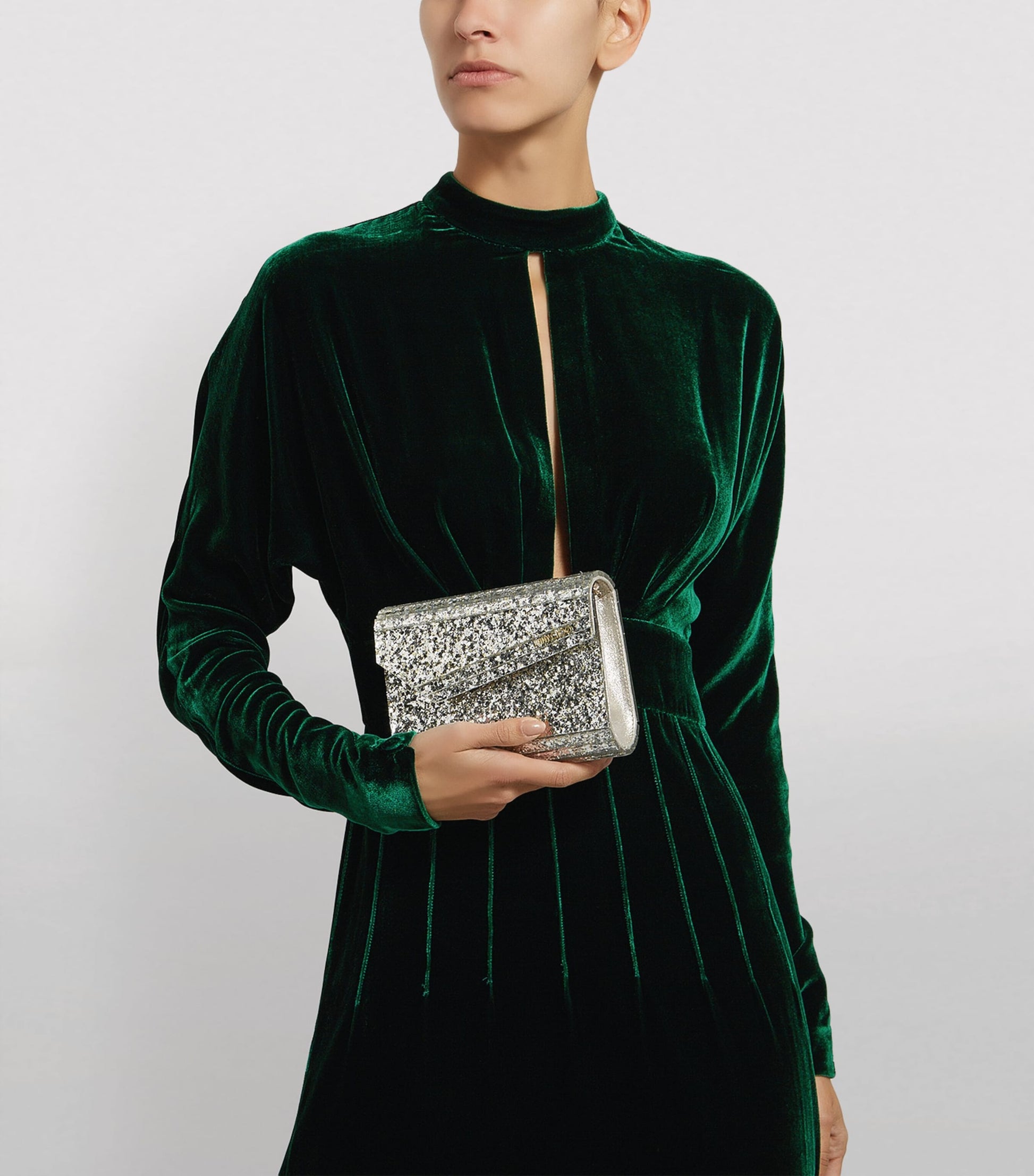 Neutral Glitter Candy Clutch Bag