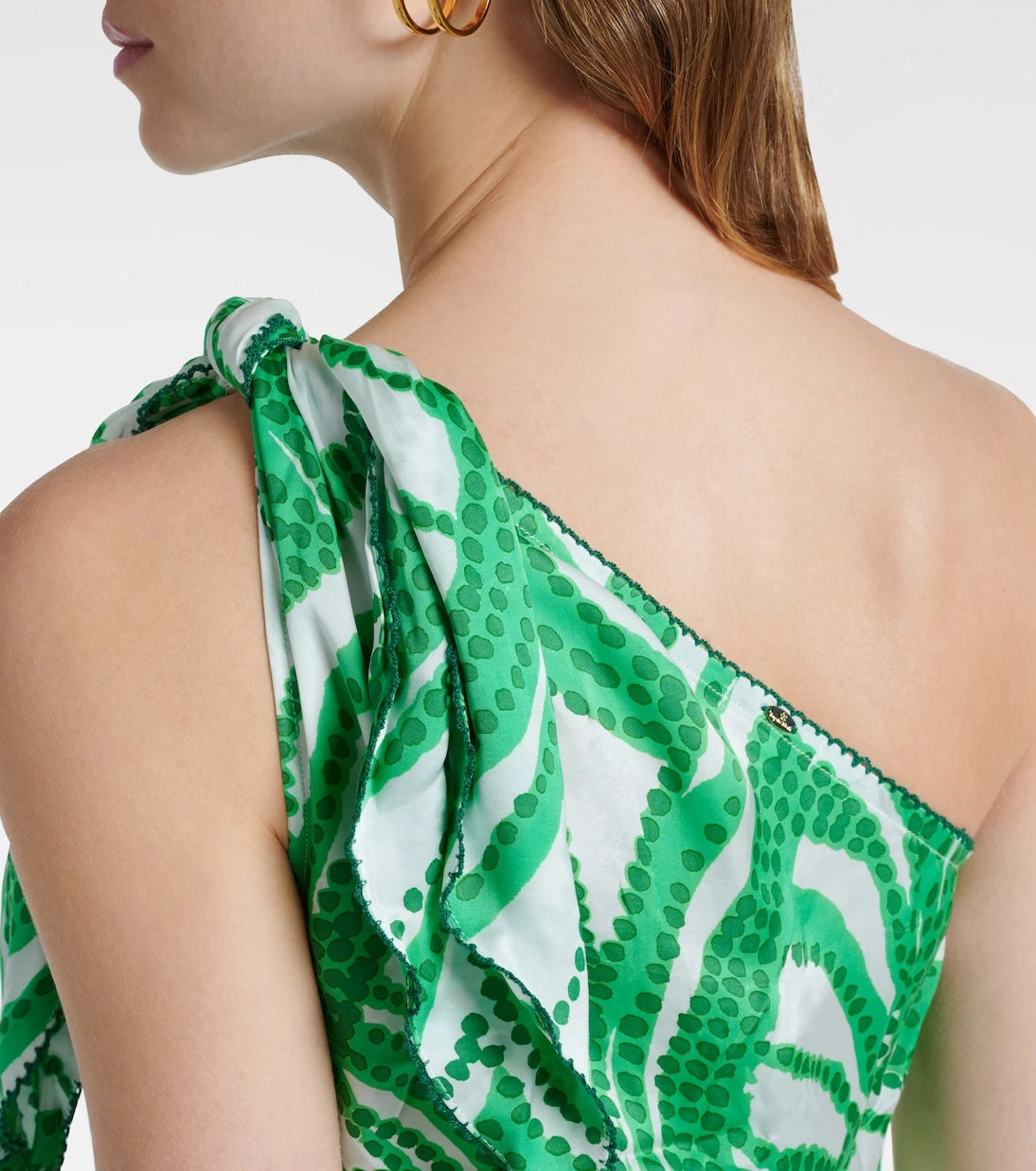 Poupette St Barth - Celie printed one-shoulder minidress