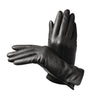 Aspinal Of London Black Women's Cashmere-Wool-Lined Leather Gloves (Small)