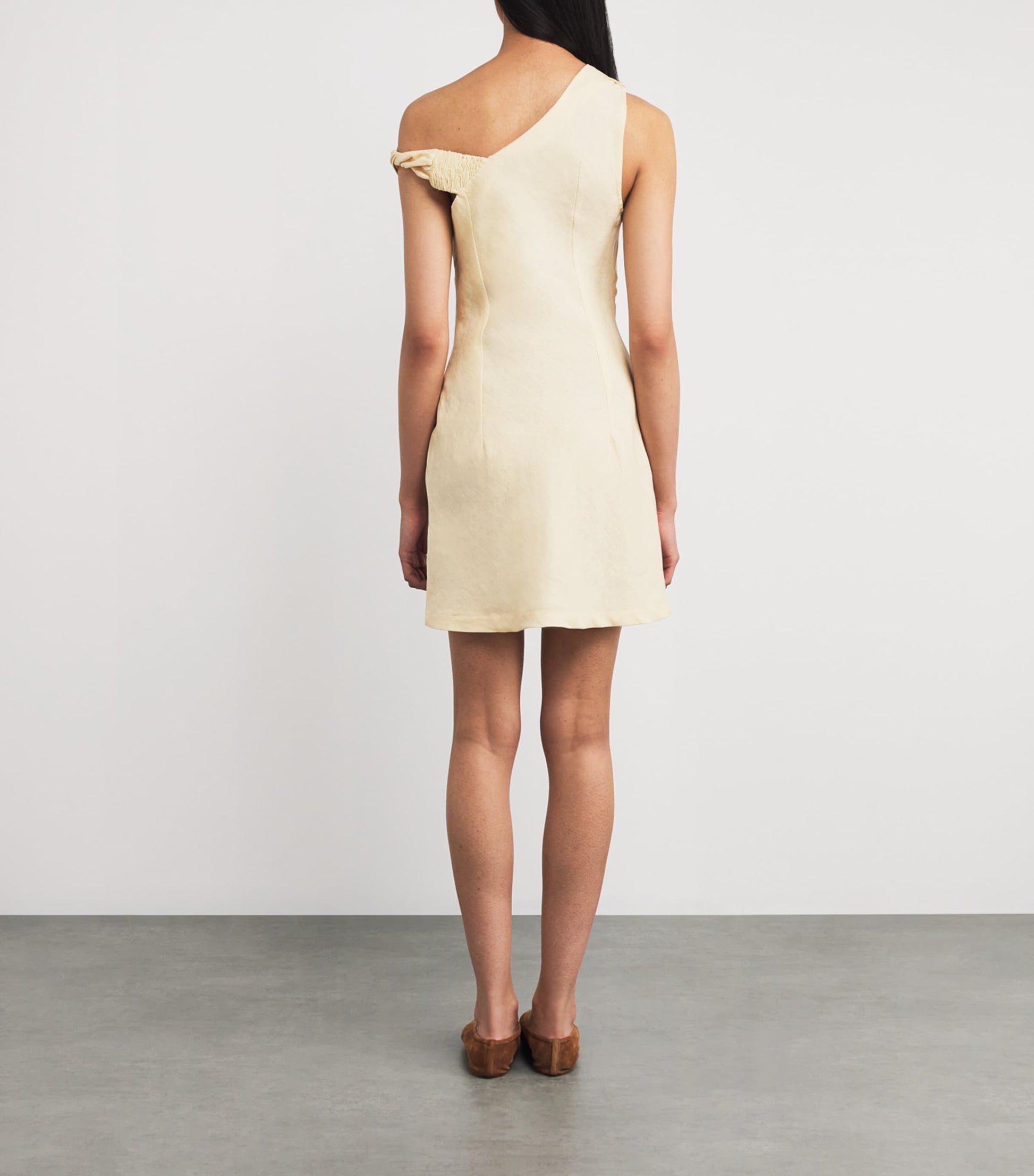 Faithfull the Brand Yellow Linen Suis Mini Dress