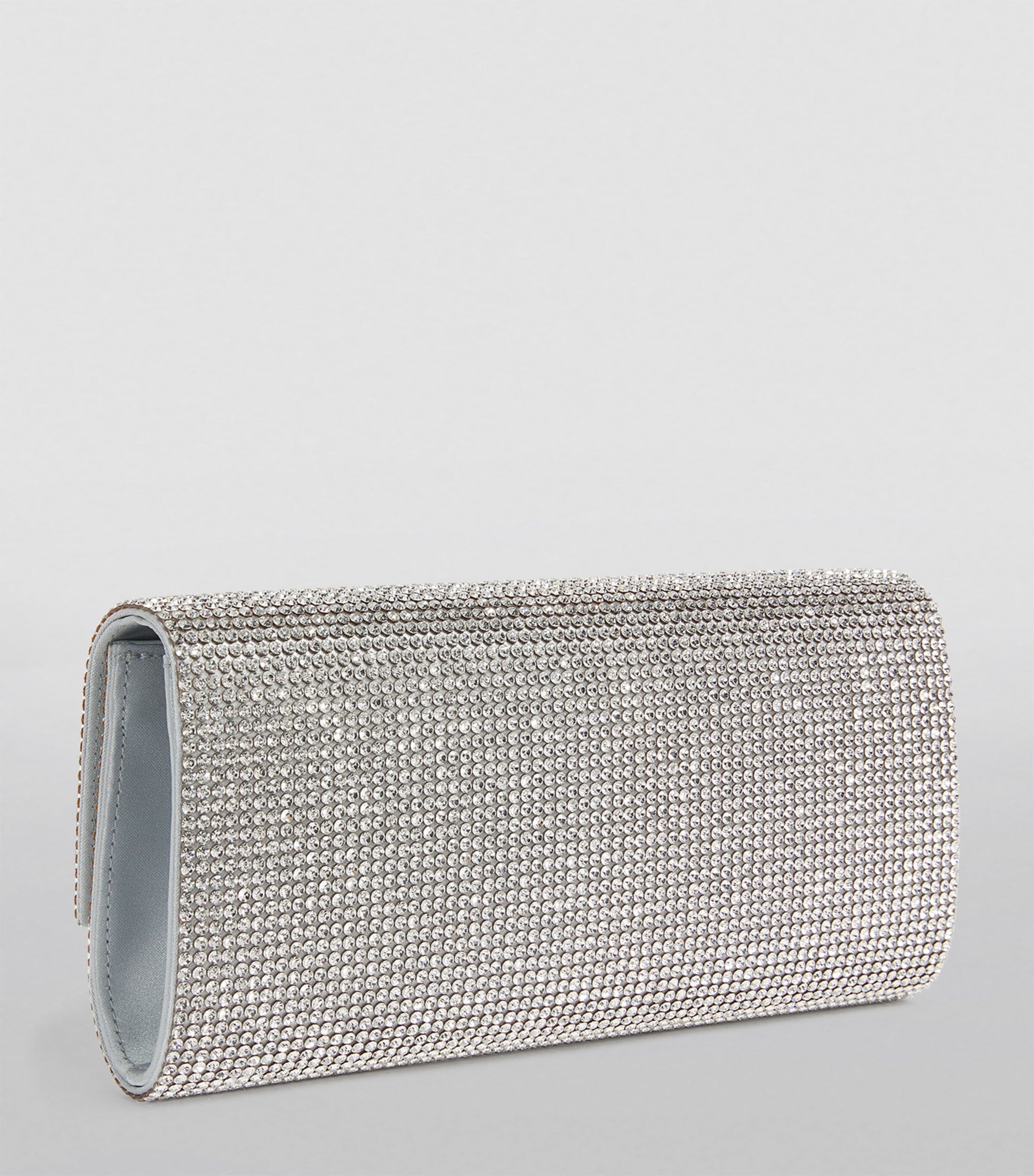 Satin Crystal-Embellished Perry Clutch Bag