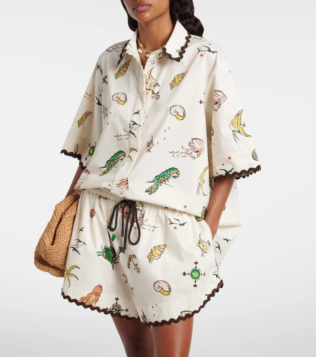 Alémais - Printed oversized cotton shirt