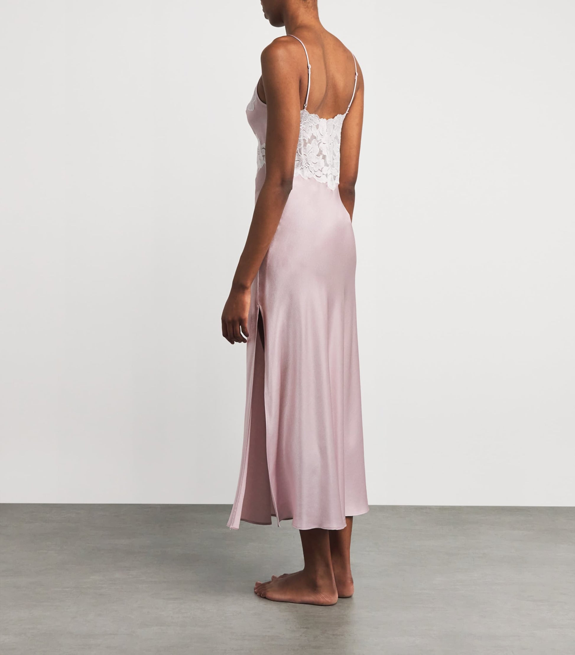 Bocan Satin Lace-Trim Caroline Nightdress