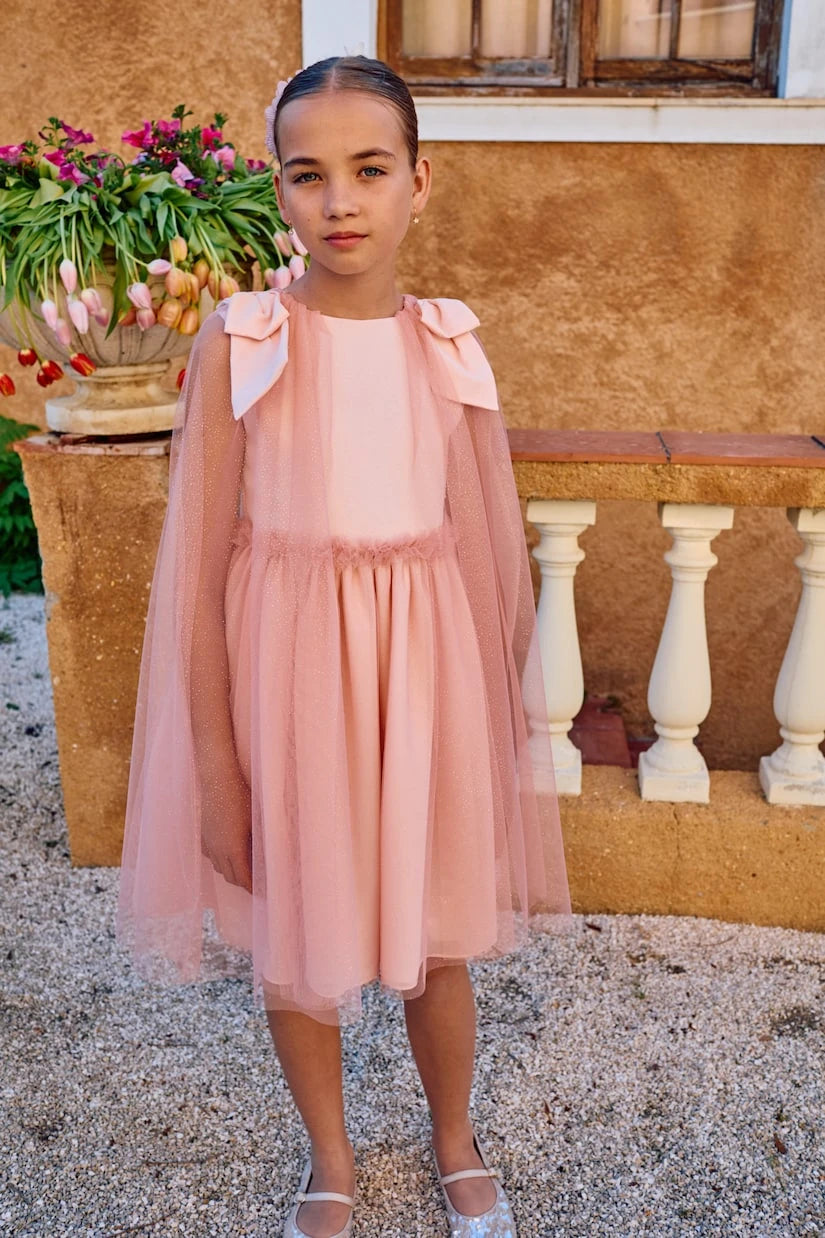 Patachou - Bow-detail tulle dress