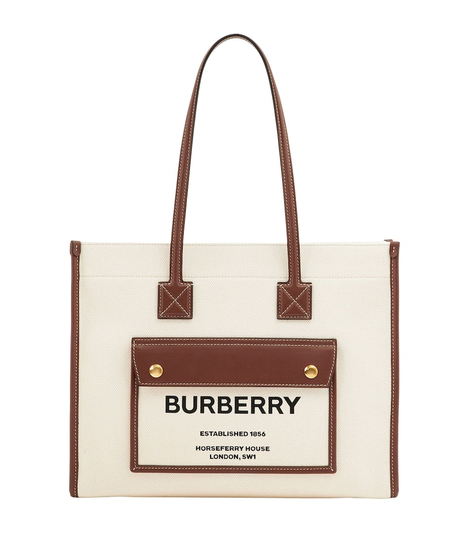 Burberry Beige Medium Canvas Freya Tote Bag