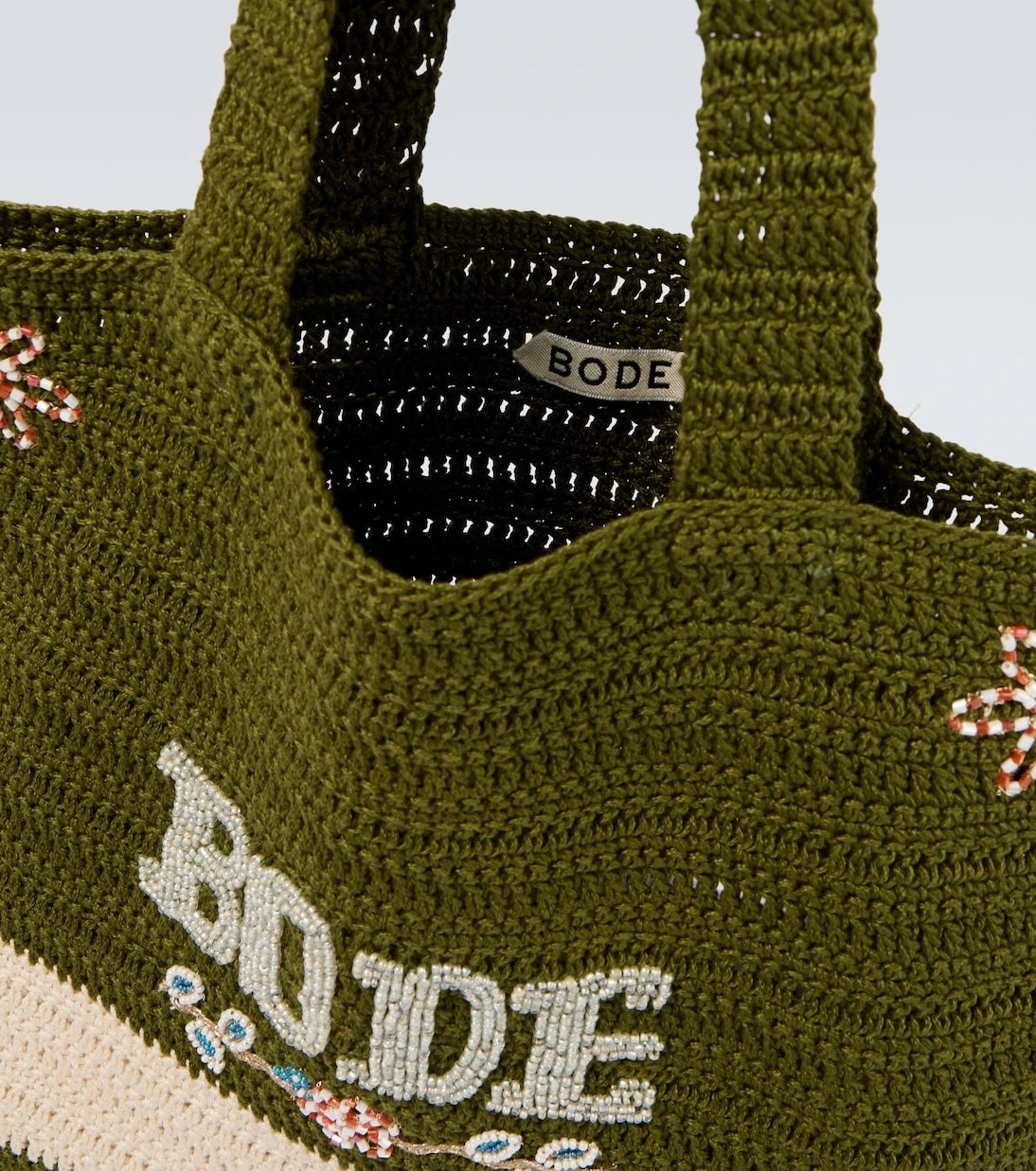 Bode - Marsh beaded crochet tote bag