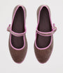 Flabelus Beige Velvet Odiseo Mary Janes