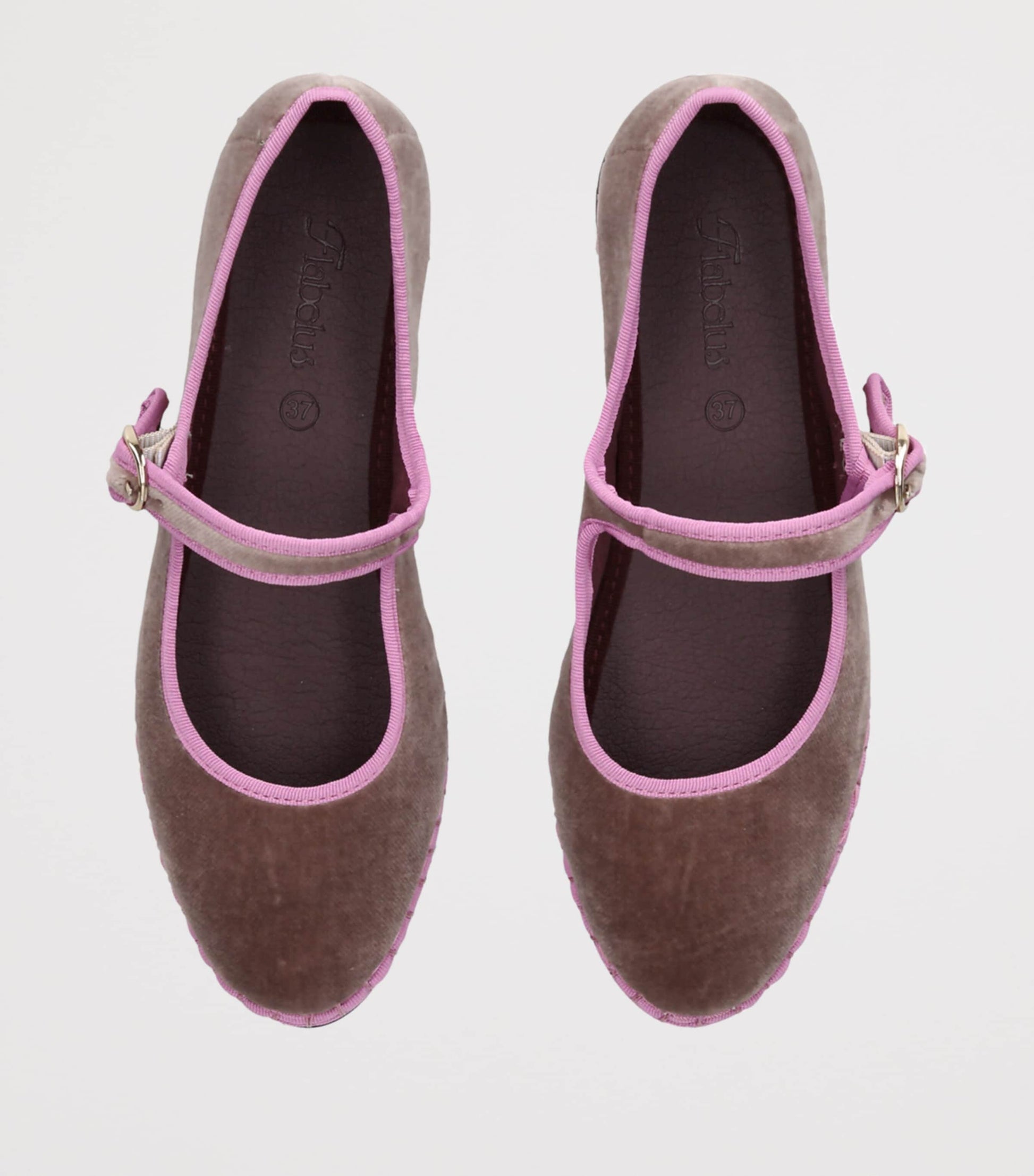Flabelus Beige Velvet Odiseo Mary Janes