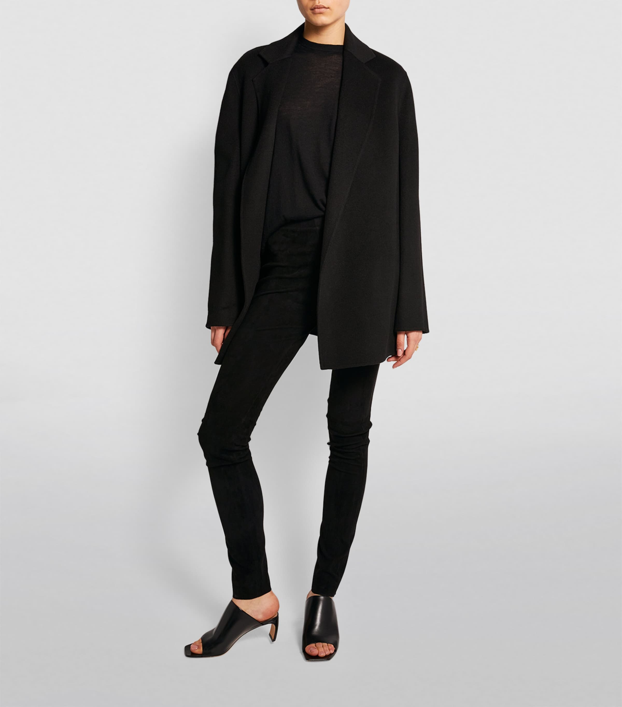 Joseph Black Suede Stretch Leggings