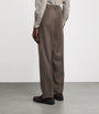 Virgin Wool-Cashmere Flat Front Trousers