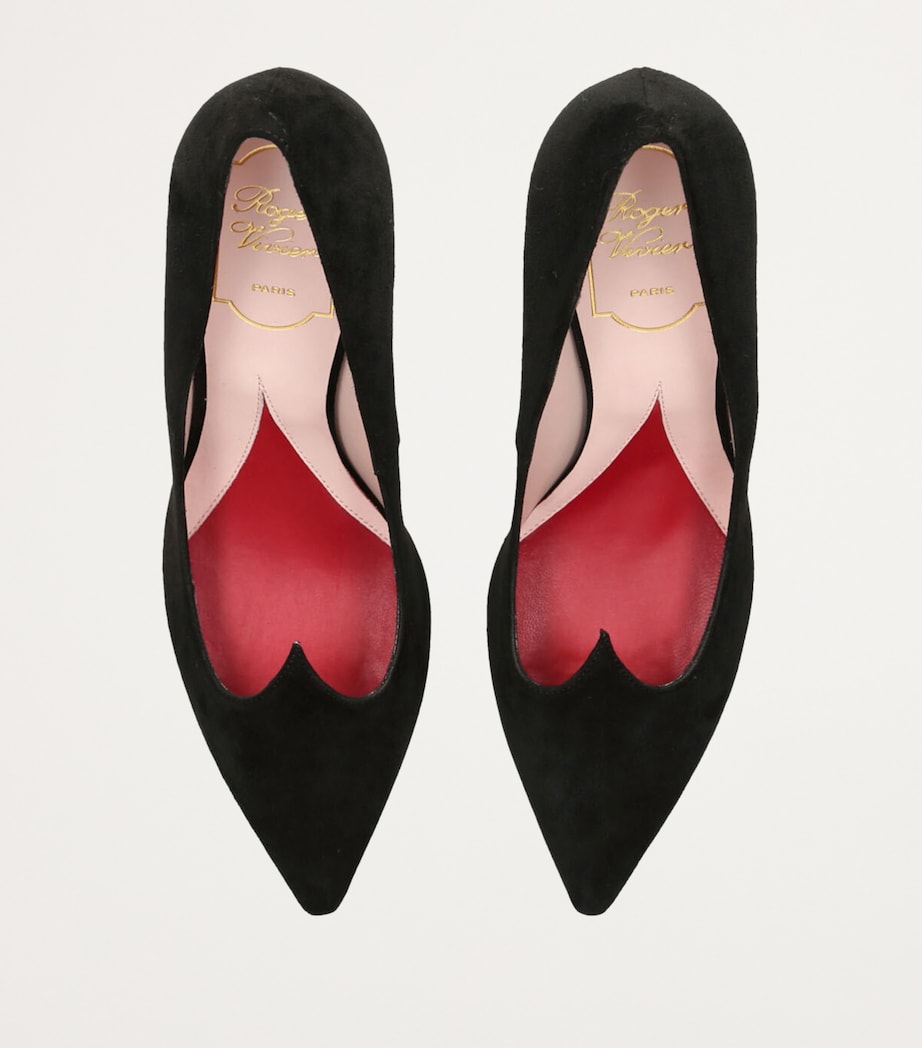 Roger Vivier Black Suede I Love Vivier Pumps 85
