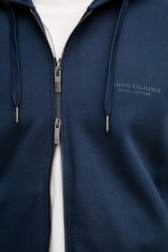 Armani Exchange Erkek Pamuklu Fermuarlı Kapüşonlu Sweatshirt