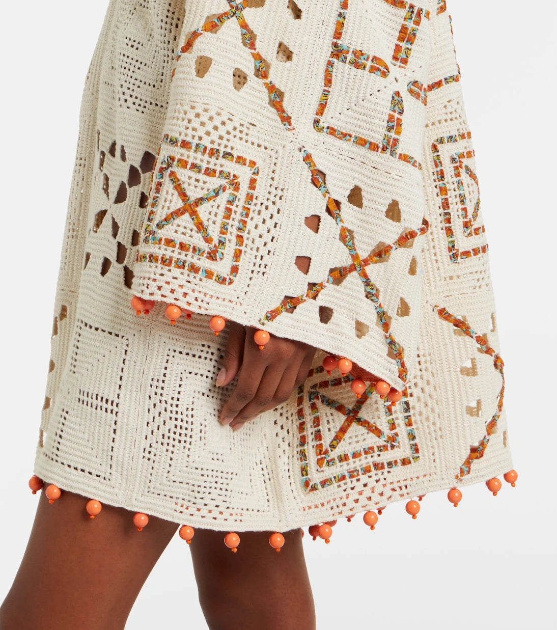 Alémais - Marva beaded crochet cotton minidress