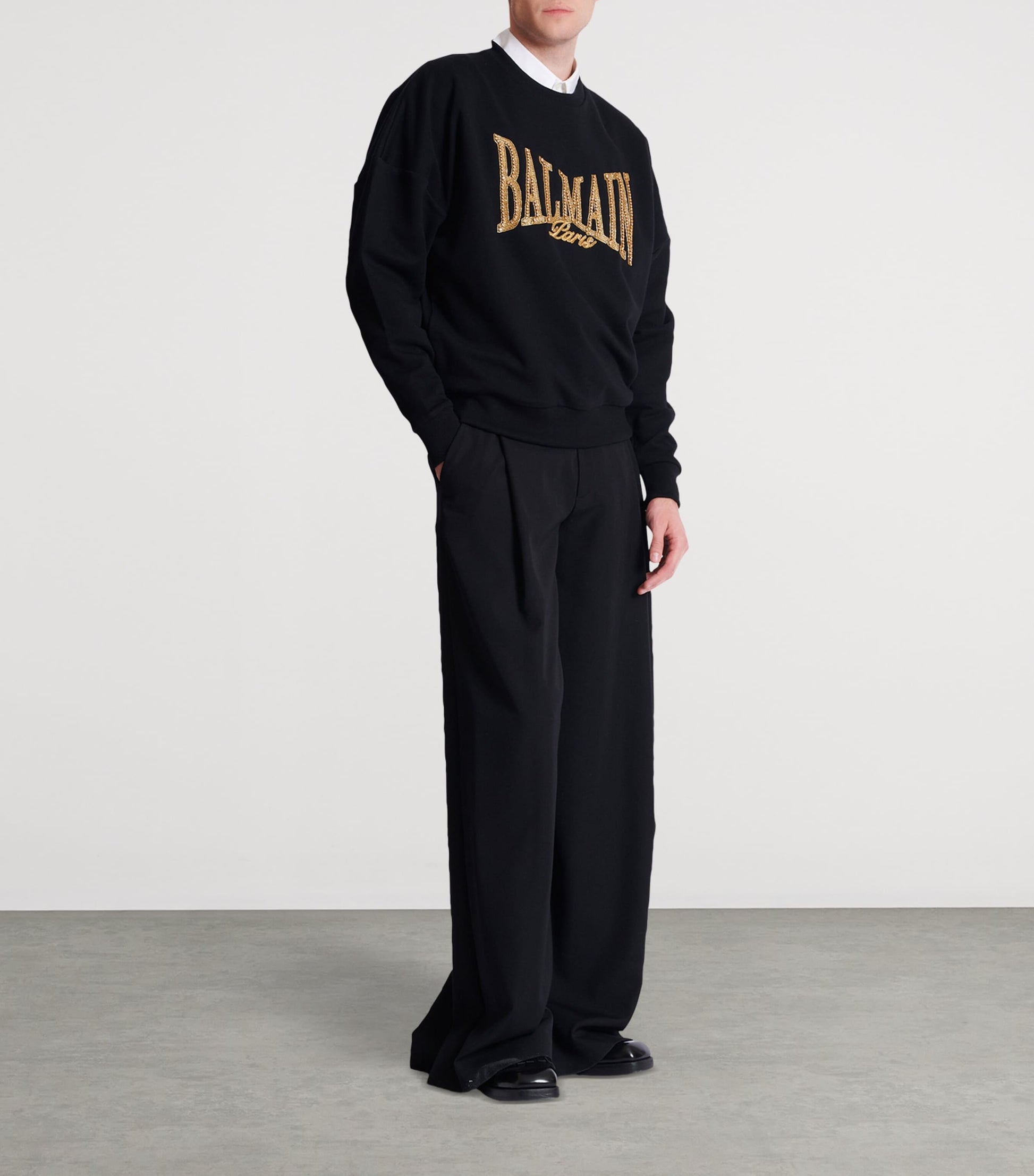 Cotton Embroidered College Sweatshirt