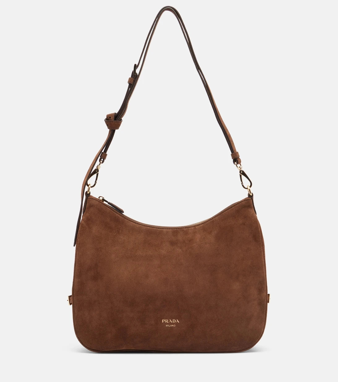 Prada - Prada Aimée Large suede shoulder bag