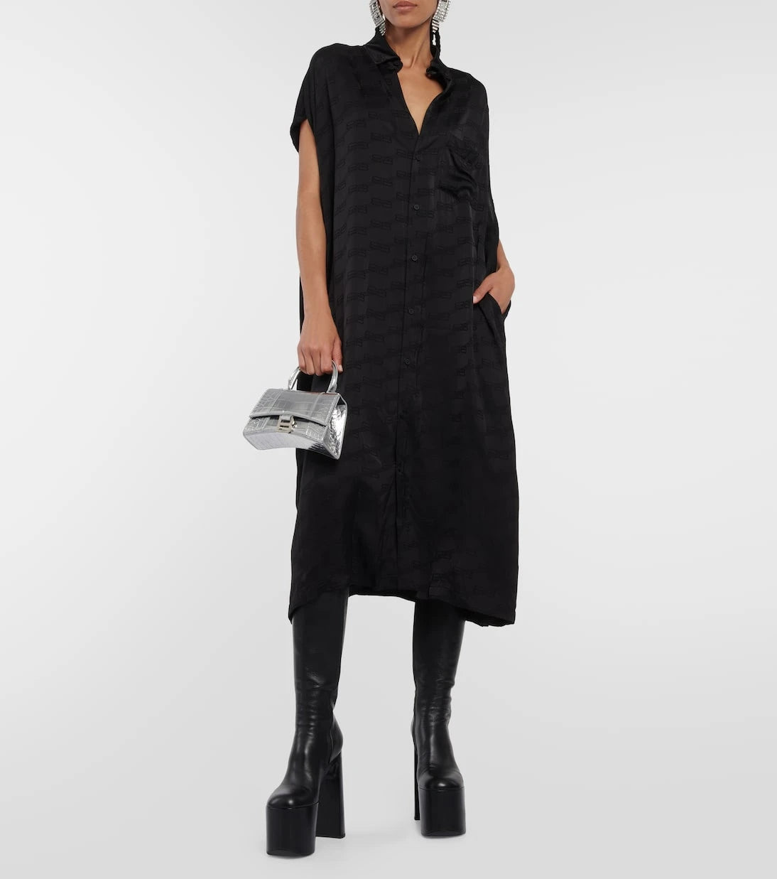 Balenciaga - فستان قميص ميدي BB