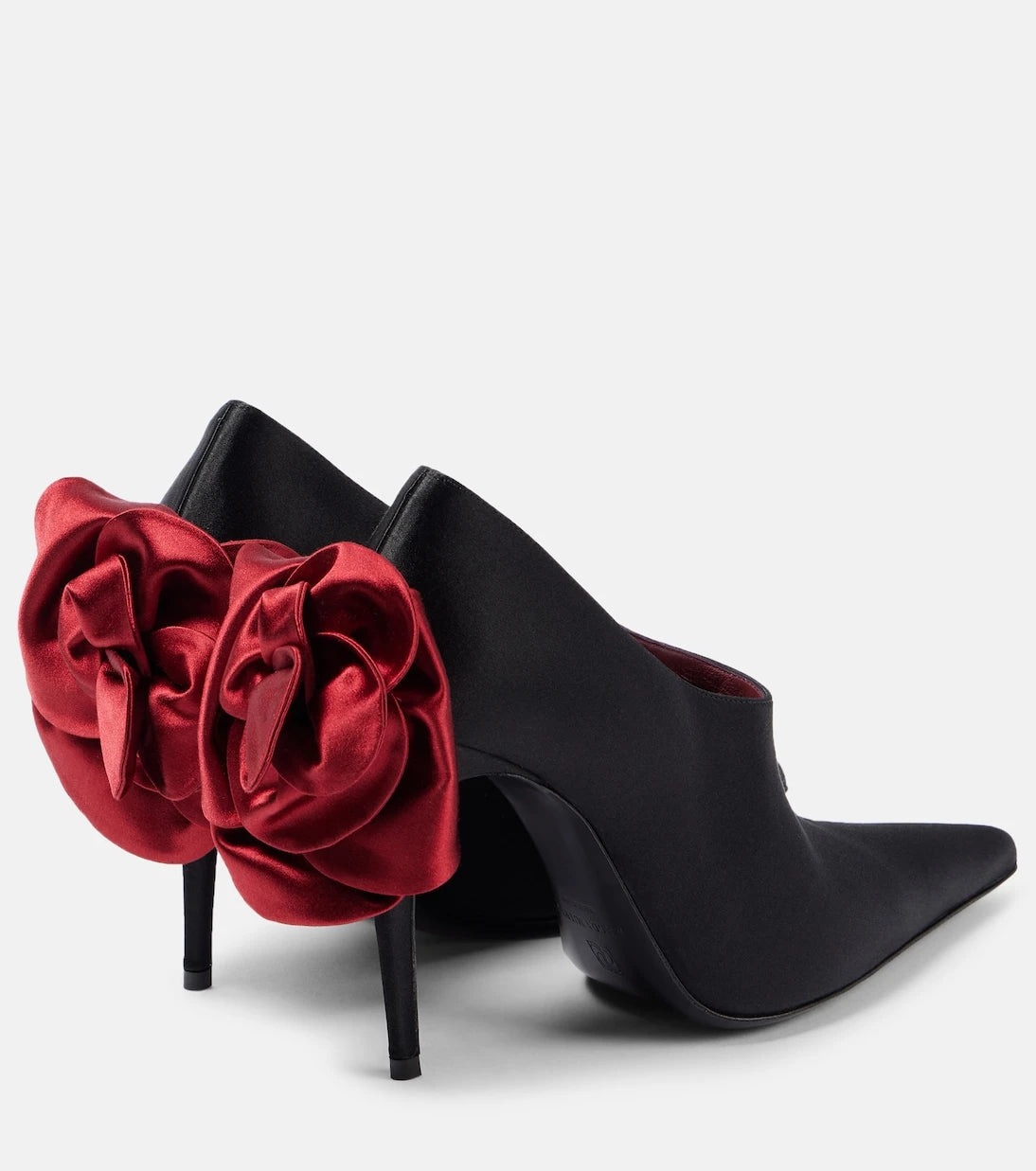 Magda Butrym - Floral-appliqué satin pumps