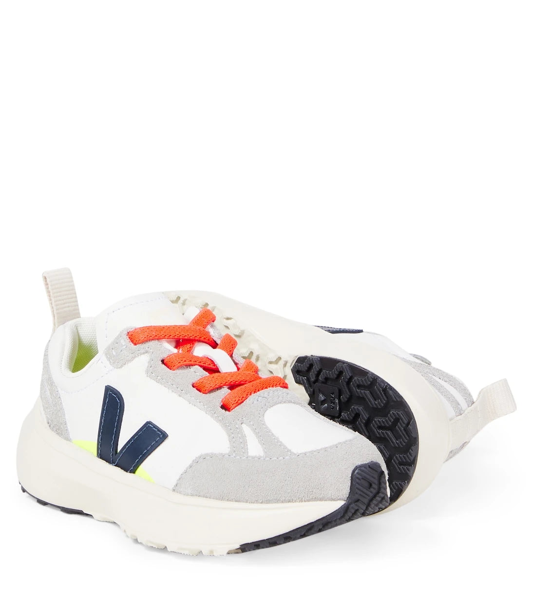 Veja Kids - Canary suede-trimmed leather sneakers