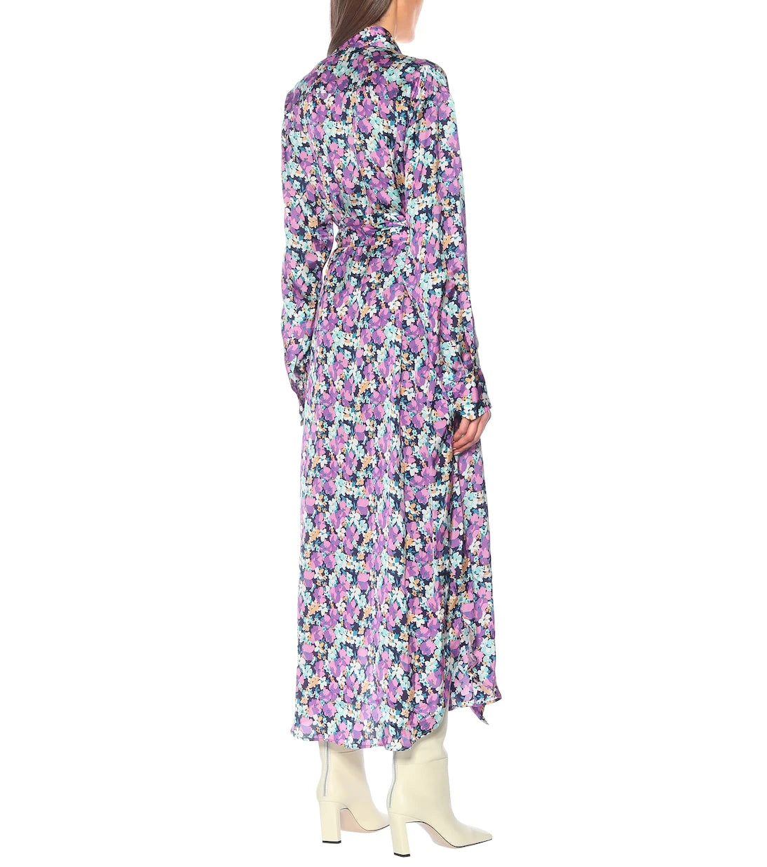 Plan C - Floral crêpe de chine shirt dress