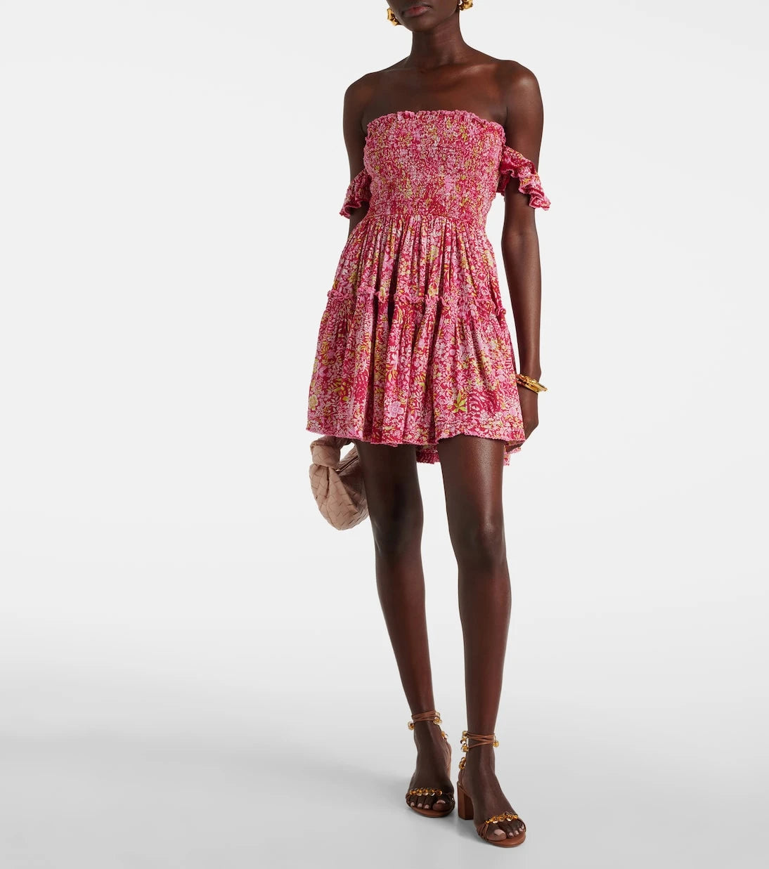 Poupette St Barth - Aurora floral ruffled minidress