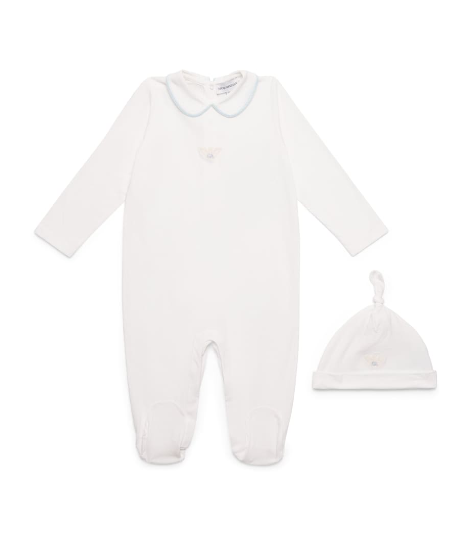 Emporio Armani Kids Cotton All-In-One and Hat Set (3-12 Months)