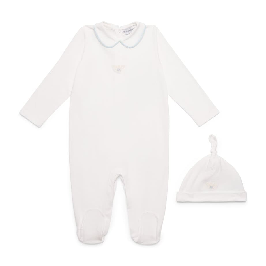 Emporio Armani Kids Cotton All-In-One and Hat Set (3-12 Months)