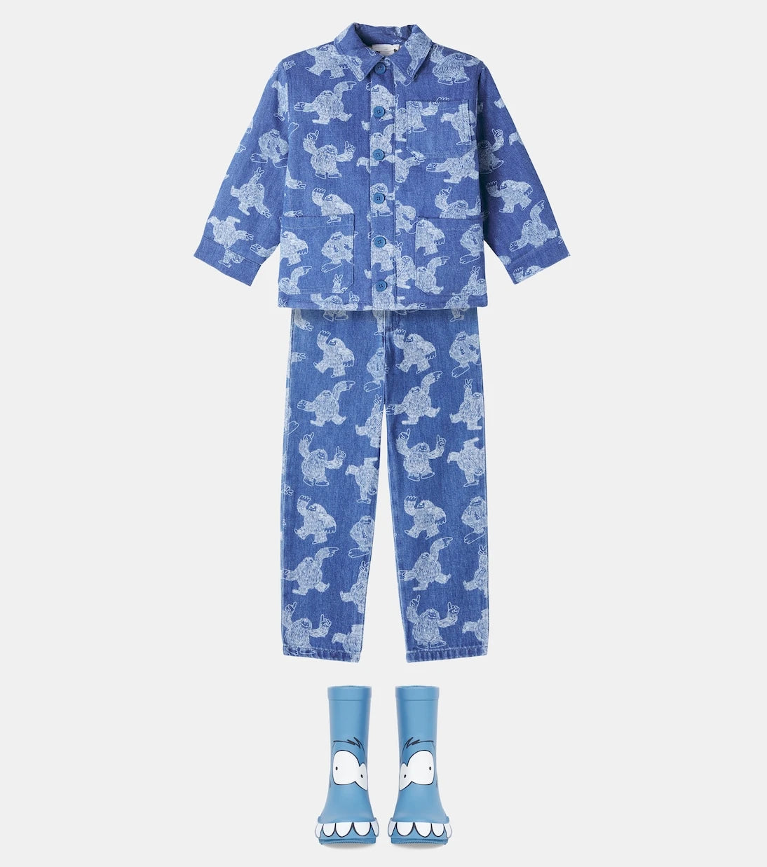 Stella McCartney Kids - بنطال جينز مطبوع بقصّة مستقيمة