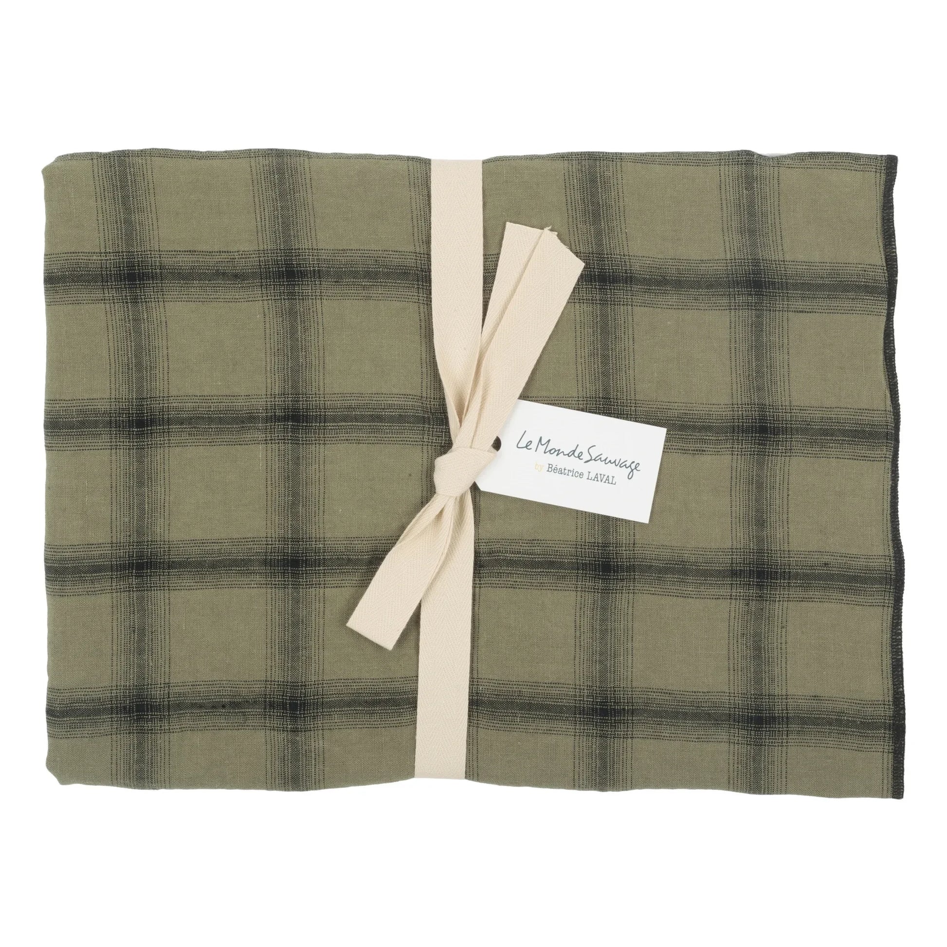 Le Monde Sauvage - Highlands Washed Linen Pillowcase | Khaki