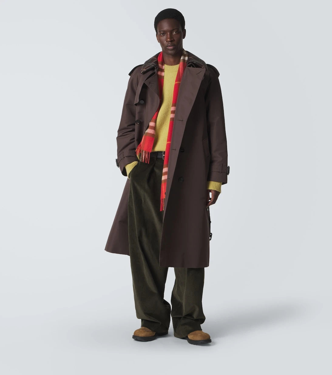 Burberry - Burberry Check fringed cashmere scarf