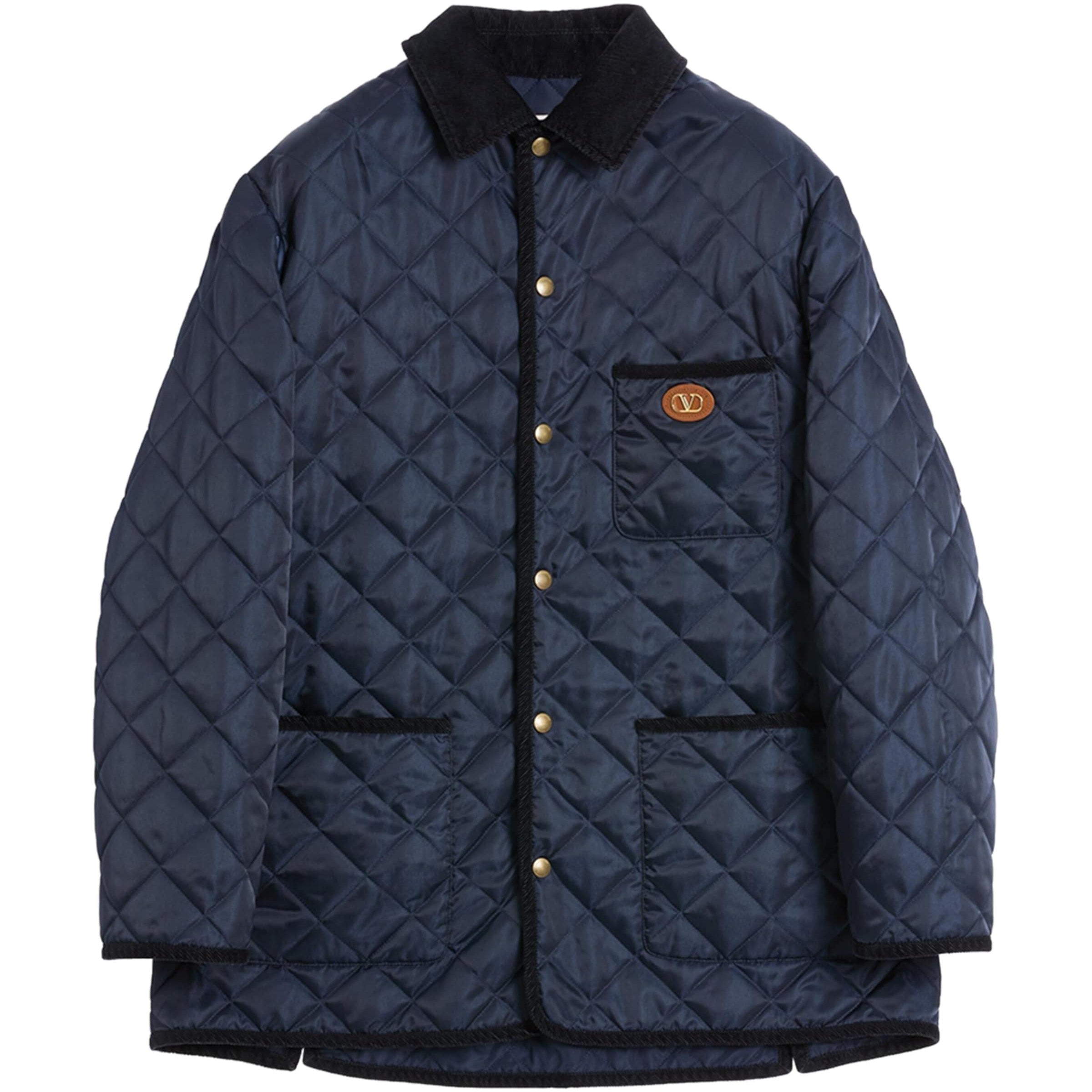 Valentino Navy VLogo Quilted Jacket