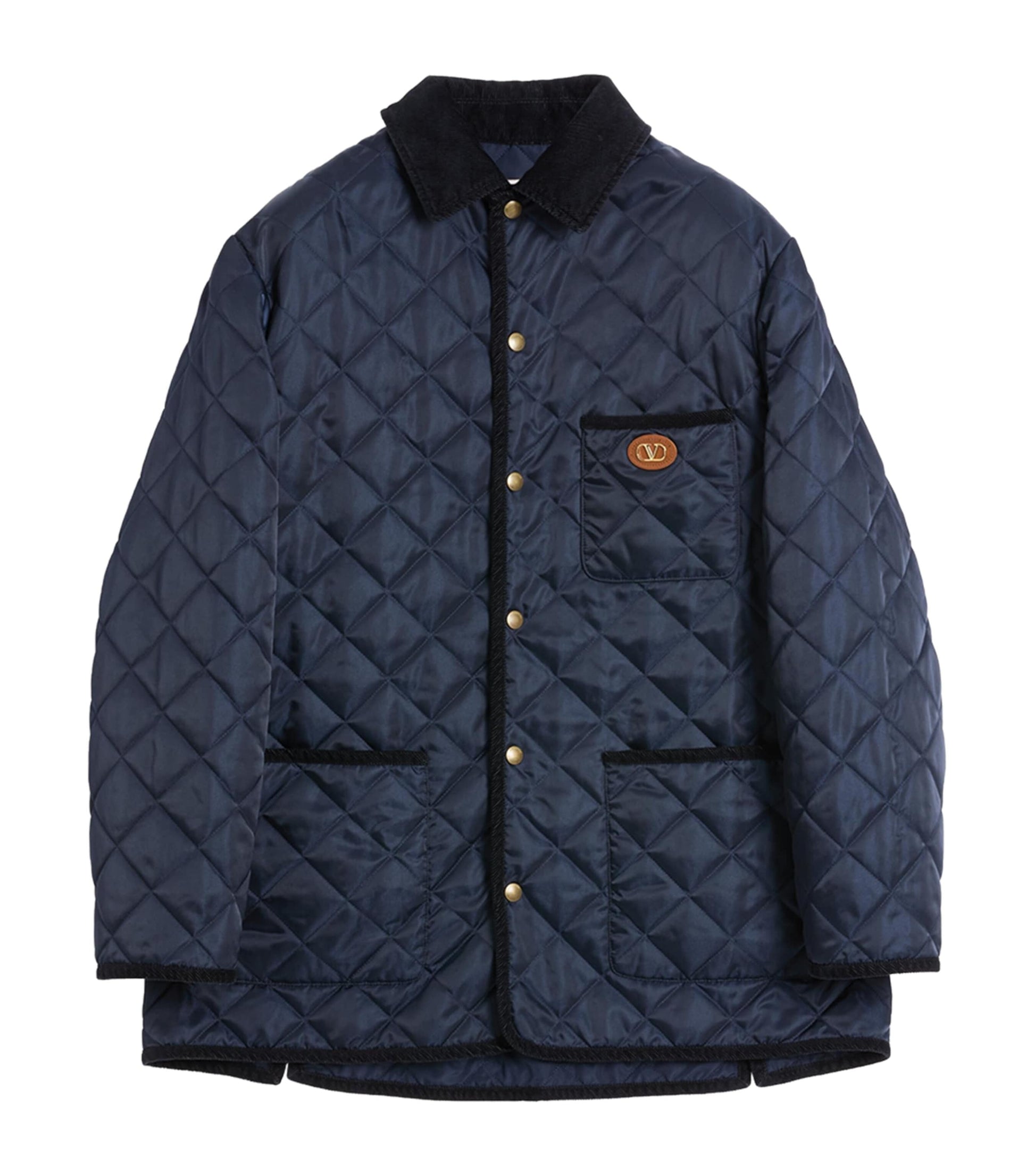 Valentino Navy VLogo Quilted Jacket