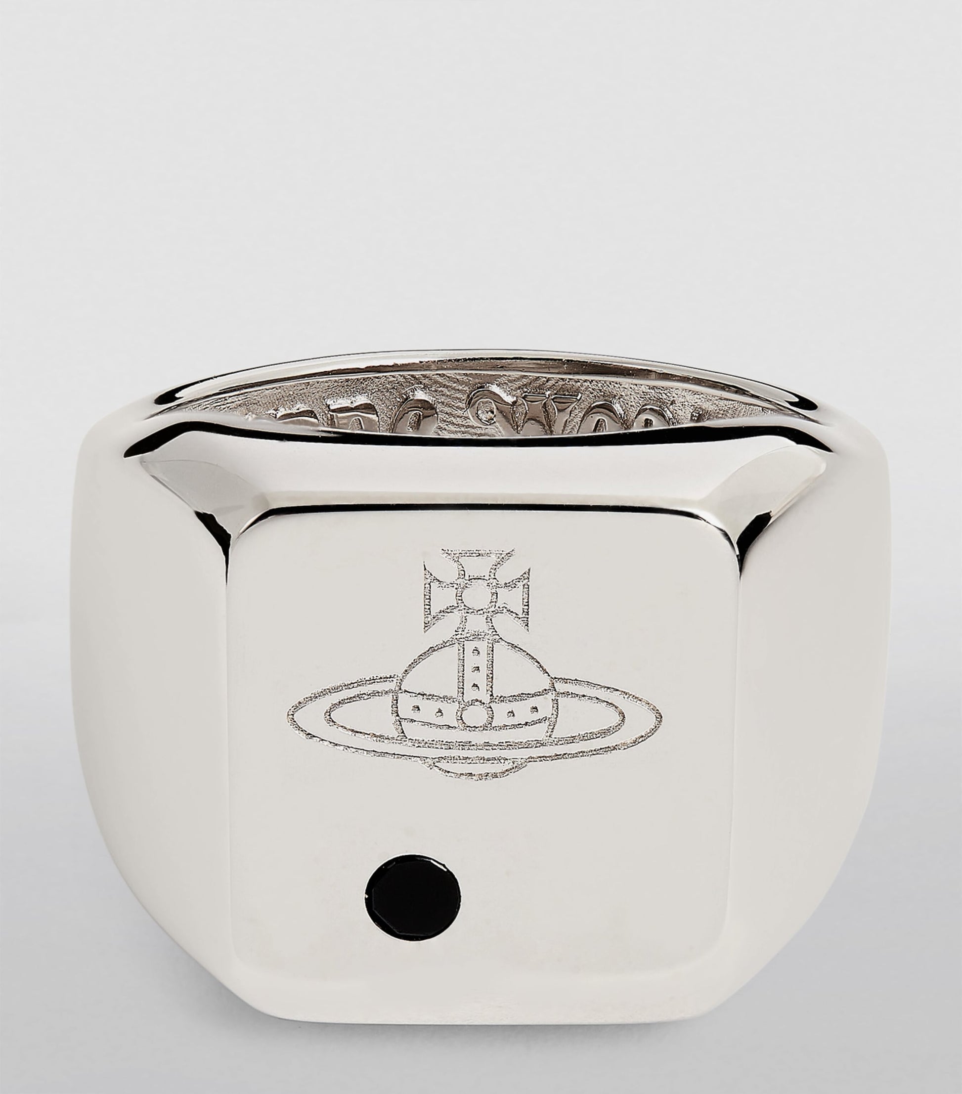 Vivienne Westwood Sterling Silver and Crystal Carlo Orb Signet Ring