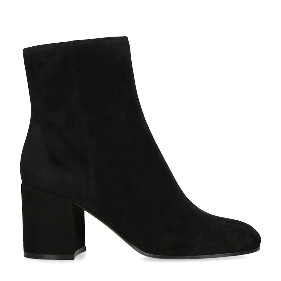 Gianvito Rossi Black Suede Camoscio Stivale Ankle Boots 70