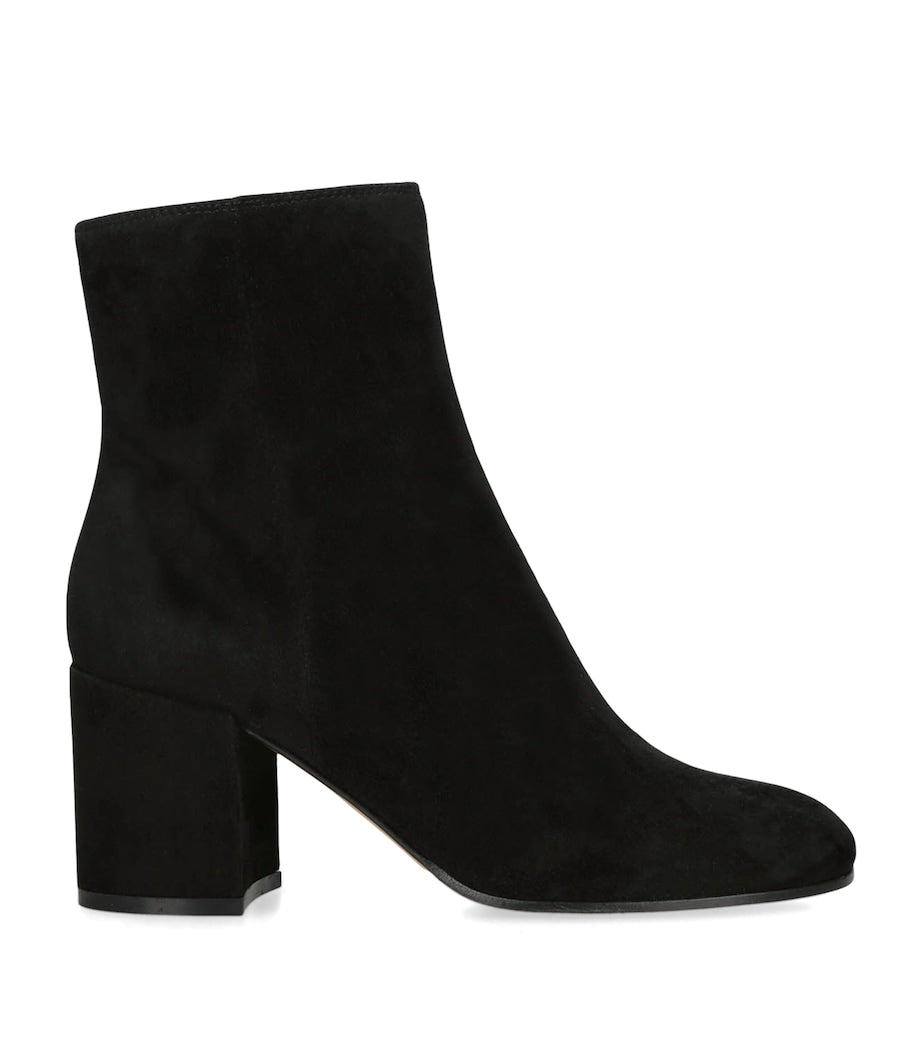Gianvito Rossi Black Suede Camoscio Stivale Ankle Boots 70