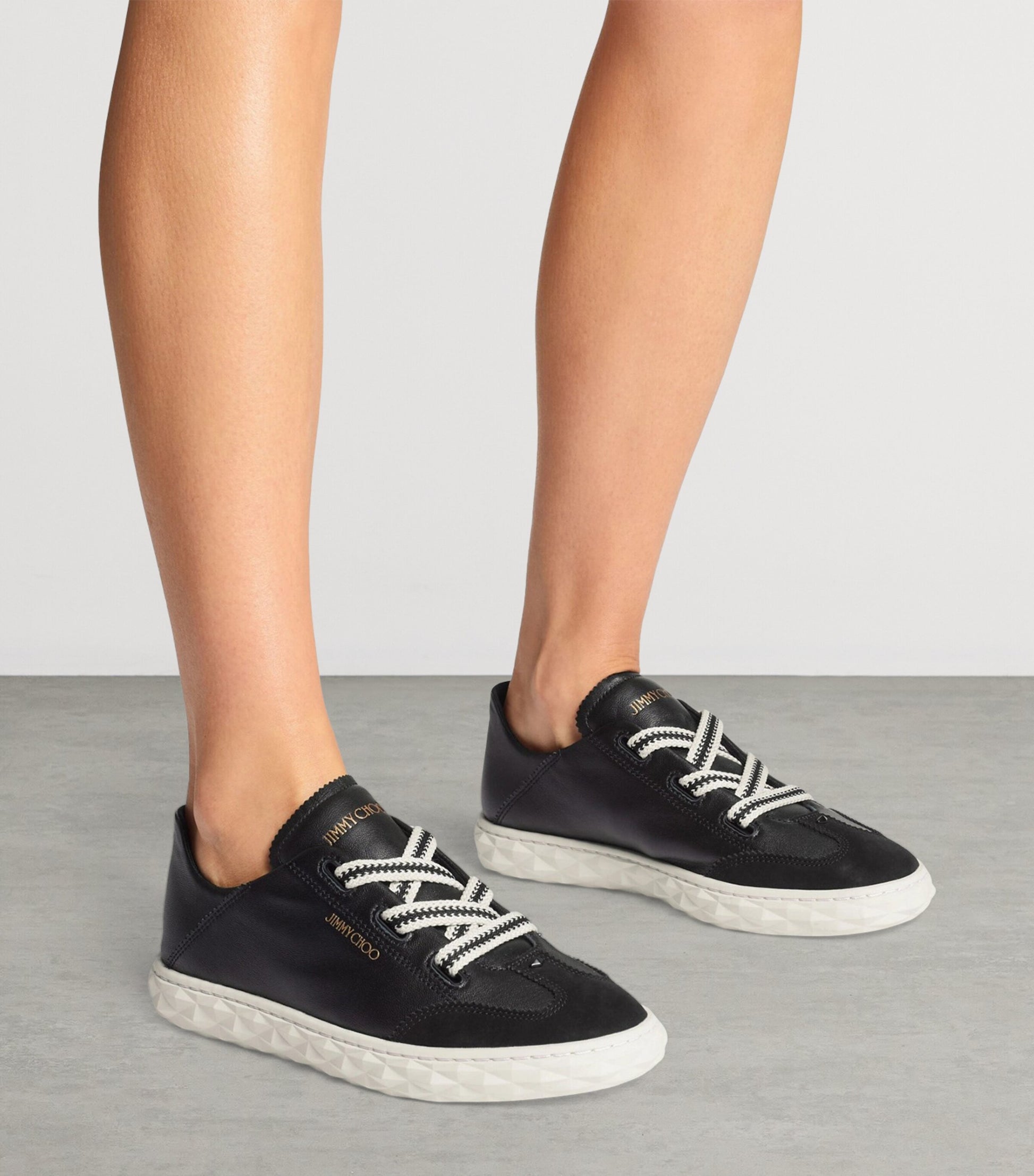 Jimmy Choo Black Diamond Flex Leather Trainers