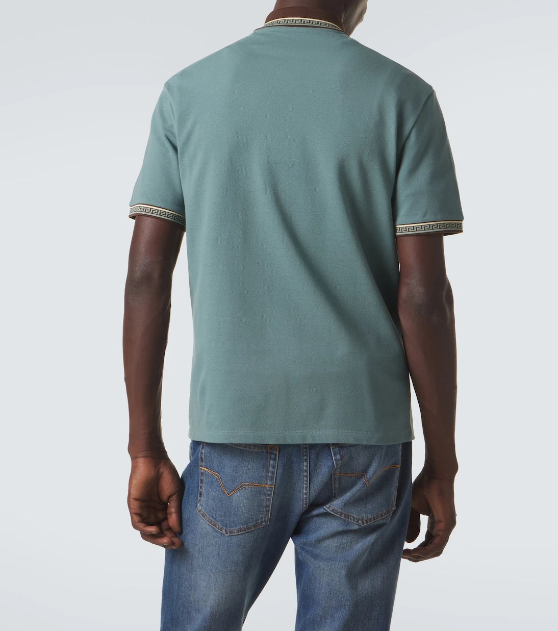 Versace - Greca cotton piqué polo shirt