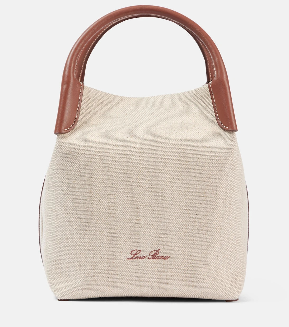 Loro Piana - Bale Small leather-trimmed canvas tote bag