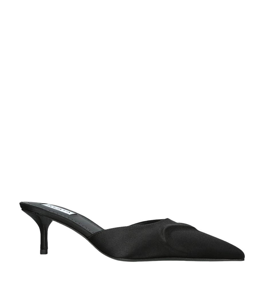 Alaïa Black Satin Heeled Mules 55