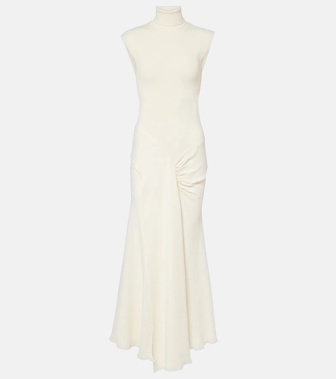 Victoria Beckham - Draped turtleneck jersey maxi dress